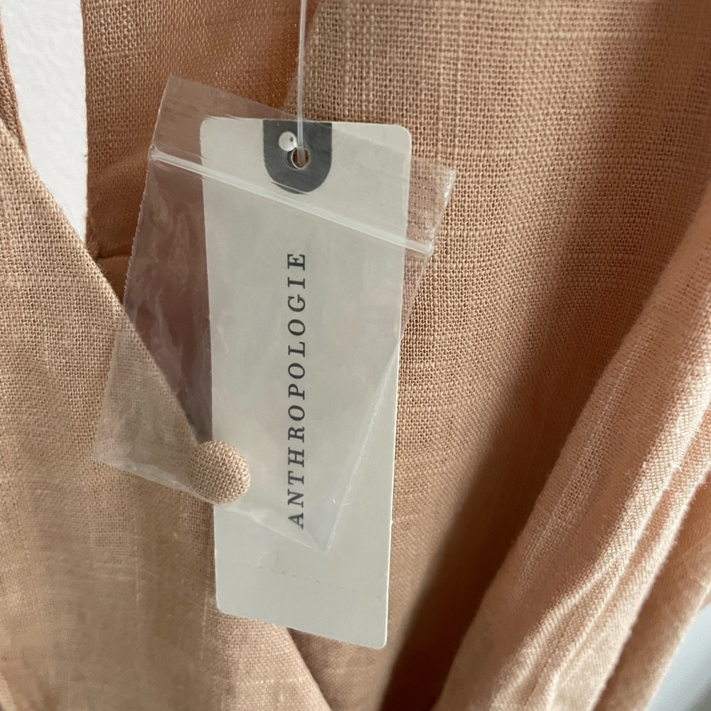 NEW! Sunday in Brooklyn Anthropologie - XXS Blush Colored Linen Dress - Picture 9 of 11